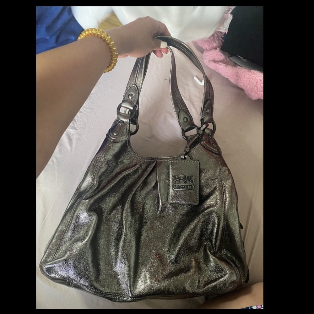 Coach metallic hobo bag